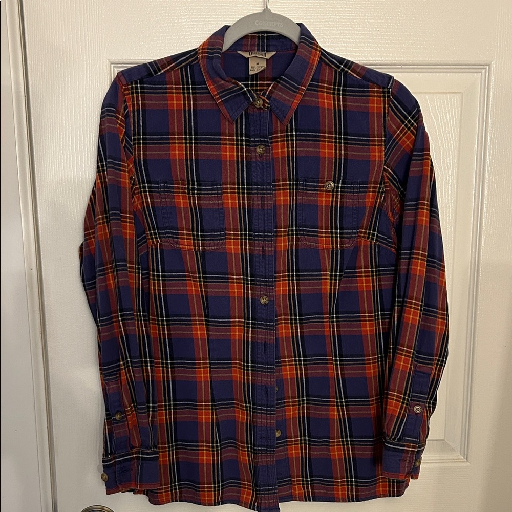Duluth Trading Co Plaid Shirt - Blue, Red, and Yellow